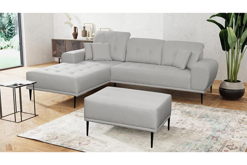 Soffgrupp Rapana Vänster med Fotpall - Grå - Möbler - Soffa - Soffgrupp