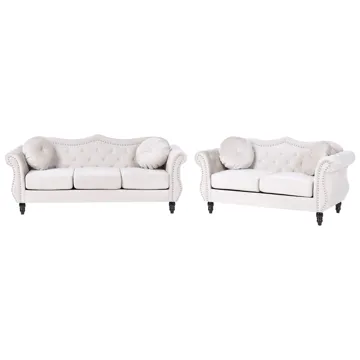 Soffgrupp Skien - Ljusbeige - Möbler - Soffa - Soffgrupp - Chesterfield soffgrupp