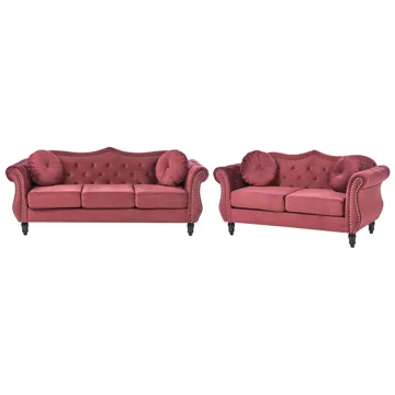 Soffgrupp Skien - Mörkröd - Möbler - Soffa - Soffgrupp - Chesterfield soffgrupp