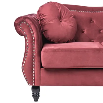 Soffgrupp Skien - Mörkröd - Möbler - Soffa - Soffgrupp - Chesterfield soffgrupp