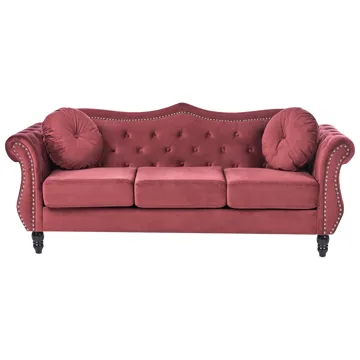 Soffgrupp Skien - Mörkröd - Möbler - Soffa - Soffgrupp - Chesterfield soffgrupp