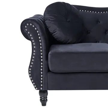 Soffgrupp Skien - Svart - Möbler - Soffa - Soffgrupp - Chesterfield soffgrupp