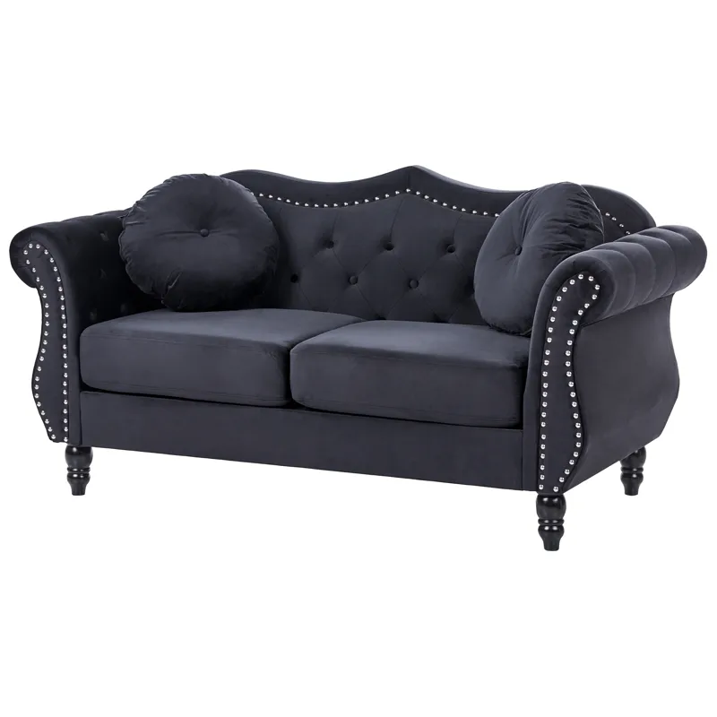 Soffgrupp Skien - Svart - Möbler - Soffa - Soffgrupp - Chesterfield soffgrupp