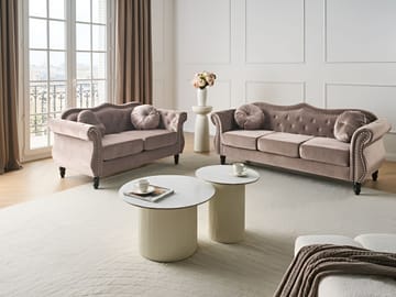 Soffgrupp Skien - Taupe - Möbler - Soffa - Soffgrupp - Chesterfield soffgrupp