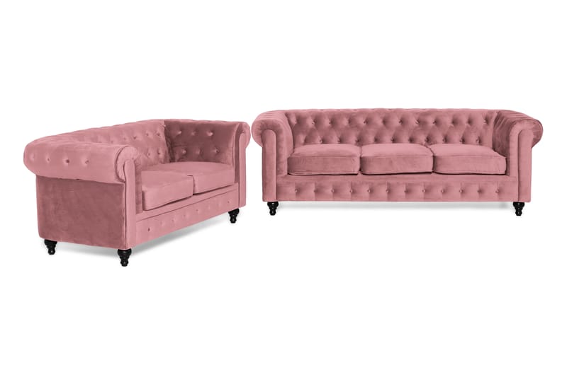 Soffgrupp Walton Lyx 3-sits+2-sits Sammet - Soffgrupp - Chesterfield soffgrupp