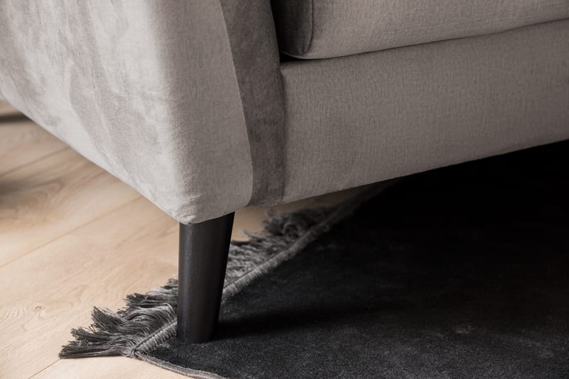 Trend Soffgrupp 2,5-sits+2-sits+Fåtölj+Fotpall Sammet - Brun - Möbler - Soffa - Soffgrupp