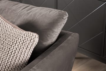 Trend Soffgrupp 2,5-sits+2-sits+Fåtölj+Fotpall Sammet - Brun - Möbler - Soffa - Soffgrupp