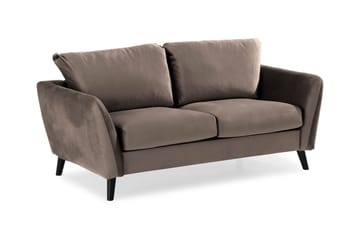 Trend Soffgrupp 2,5-sits+2-sits+Fåtölj+Fotpall Sammet - Brun - Möbler - Soffa - Soffgrupp