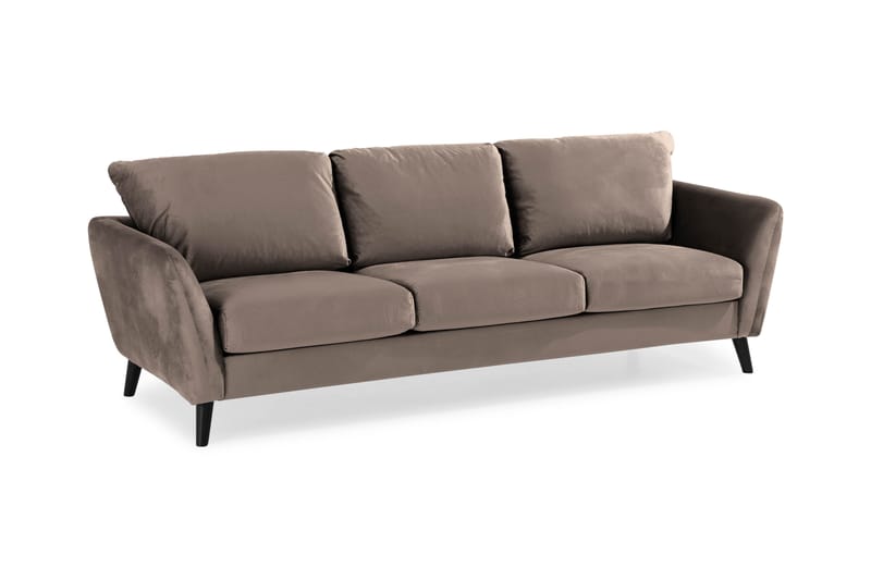 Trend Soffgrupp 2,5-sits+2-sits+Fåtölj+Fotpall Sammet - Brun - Möbler - Soffa - Soffgrupp