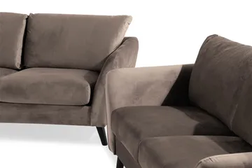 Trend Soffgrupp 3-sits + 2-sits Sammetssoffa - Brun - Möbler - Soffa - Soffgrupp
