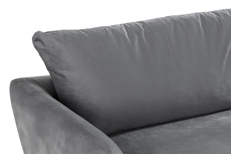 Trend Soffgrupp 3-sits + 2-sits Soffa + Fåtölj + Fotpall i Sammet - Ljusgrå - Möbler - Soffa - Soffgrupp