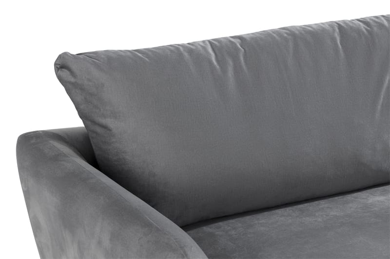 Trend Soffgrupp 3-sits + 2-sits Soffa + Fåtölj + Fotpall i Sammet - Ljusgrå - Möbler - Soffa - Soffgrupp