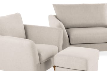 Trend Soffgrupp 3-sits + 2-sits Soffa + Fåtölj + Fotpall i Tyg - Beige - Möbler - Soffa - Soffgrupp - Howard soffgrupp