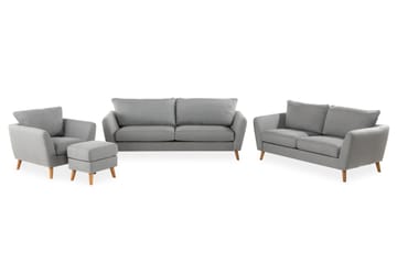 Trend Soffgrupp 3-sits + 2-sits Soffa + Fåtölj + Fotpall i Tyg