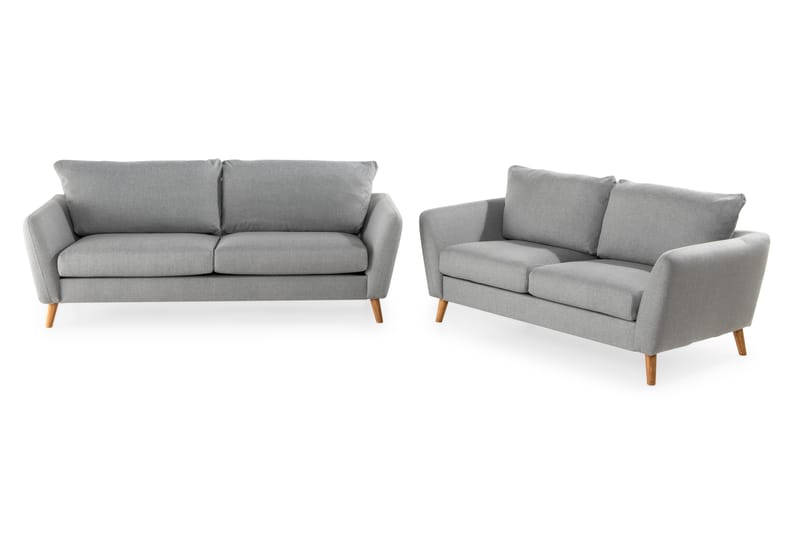 Trend Soffgrupp 3-sits + 2-sits Tygsoffa - Ljusgrå - Möbler - Soffa - Soffgrupp
