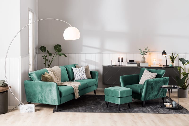 Trend Soffgrupp 3-sits + 2-sits Sammetssoffa - Grön - Möbler - Soffa - Soffgrupp