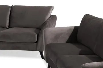 Trend Soffgrupp 3-sits + 2-sits Sammetssoffa - Mörkgrå - Möbler - Soffa - Soffgrupp