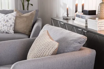 Trend Soffgrupp 3-sits + 2-sits Tygsoffa - Ljusgrå - Möbler - Soffa - Soffgrupp