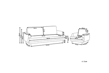 Soffgrupp Tuve Vit/ljust trä, Polyester - Vit/ljust trä, Polyester - Möbler - Soffa - Soffgrupp