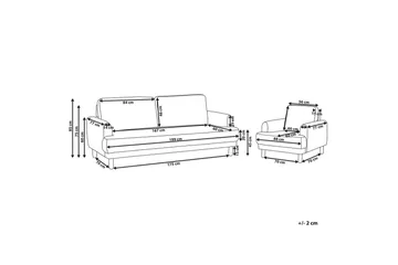 Soffgrupp Tuve Vit/ljust trä, Polyester - Vit/ljust trä, Polyester - Möbler - Soffa - Soffgrupp