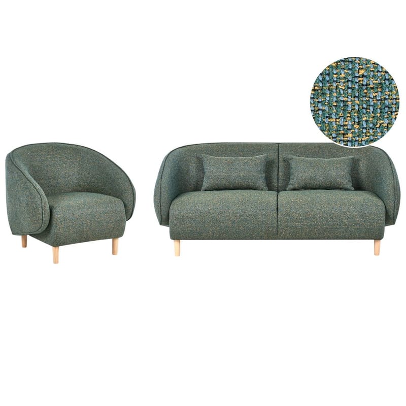 Soffgrupp Umea - Grönt, ljust trä - Möbler - Soffa - 4 sits soffa