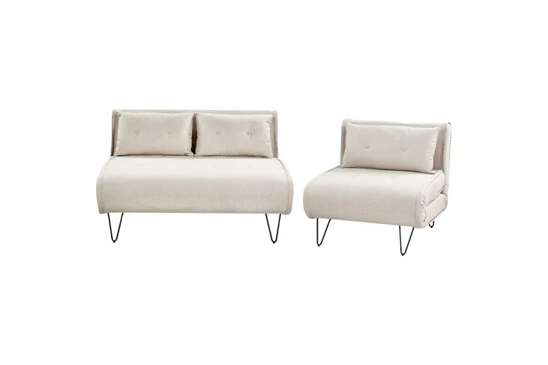 Soffgrupp Vestfold Beige/svart, Polyester, Beige/svart, Polyester