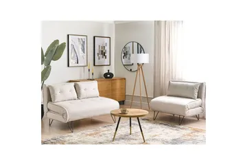 Soffgrupp Vestfold Beige/svart, Polyester - Beige/svart, Polyester - Möbler - Soffa - Soffgrupp