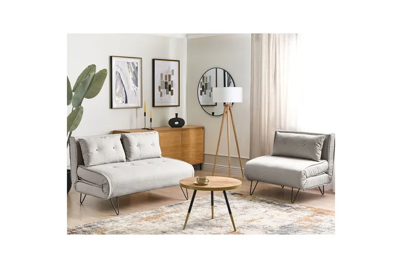 Soffgrupp Vestfold Grå/svart, Polyester - Grå/svart, Polyester - Möbler - Soffa - Soffgrupp