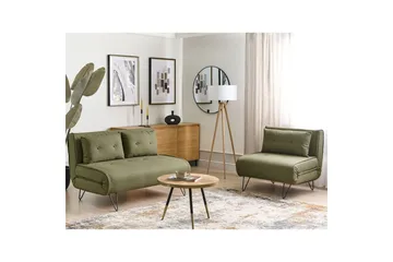 Soffgrupp Vestfold Grön/Svart, Polyester - Grön/Svart, Polyester - Möbler - Soffa - Soffgrupp