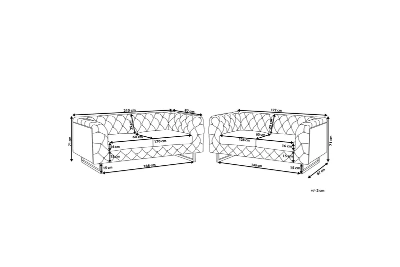 Vissland Soffgrupp 2-Sits+3-Sits - Grå - Möbler - Soffa - Soffgrupp