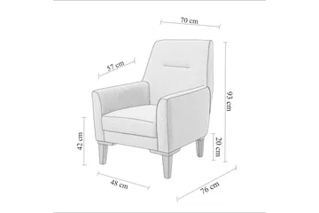 Wyong Soffgrupp 3-sits Soffa + Fåtölj - Antracit - Möbler - Soffa - Soffgrupp