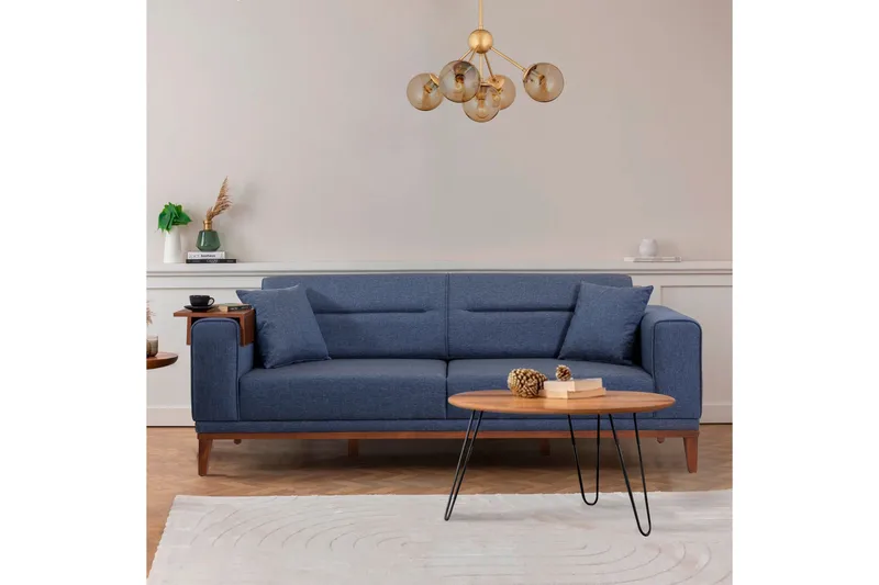 Wyong Soffgrupp 3-sits Soffa + Fåtölj - Mörkblå - Möbler - Soffa - Soffgrupp