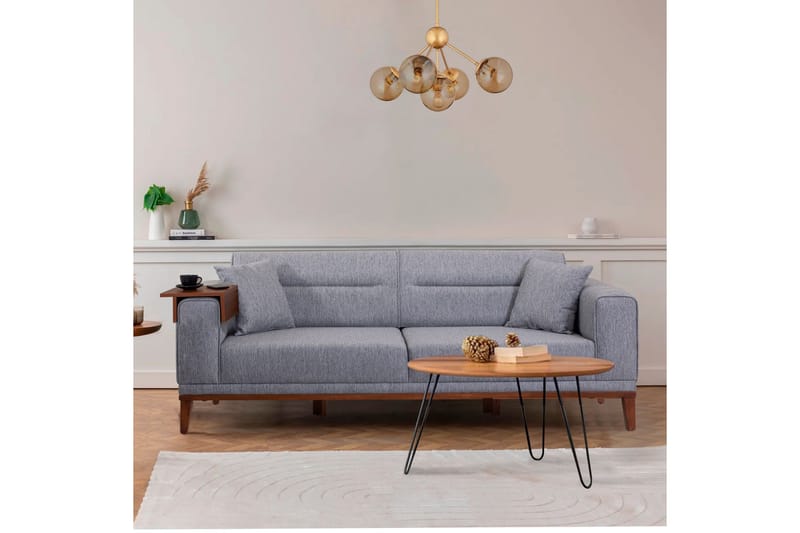 Wyong Soffgrupp 3-sits Soffa + Fåtölj - Grå - Möbler - Soffa - Soffgrupp