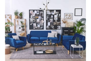 2-sits Soffklädsel Bernes - Sammet/Blå - Möbler - Soffa - Sofftillbehör