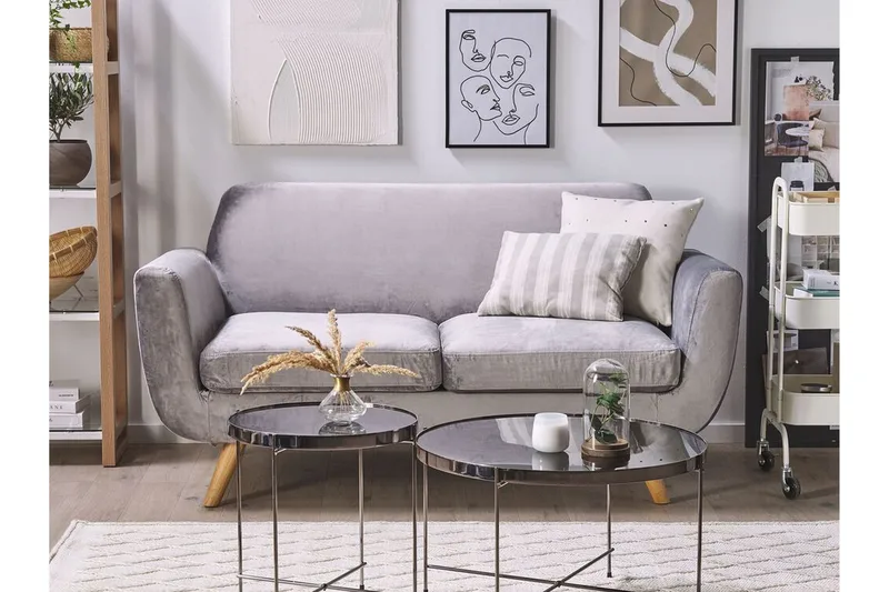 Jeancourt 2-sits Soffklädsel - Sammet/Grå - Möbler - Soffa - Sofftillbehör