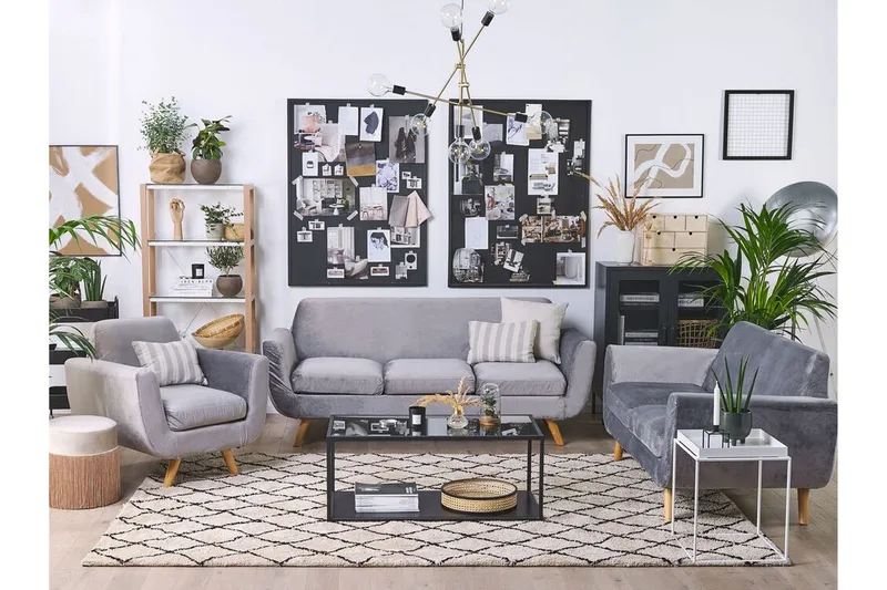 Jeancourt 2-sits Soffklädsel - Sammet/Grå - Möbler - Soffa - Sofftillbehör