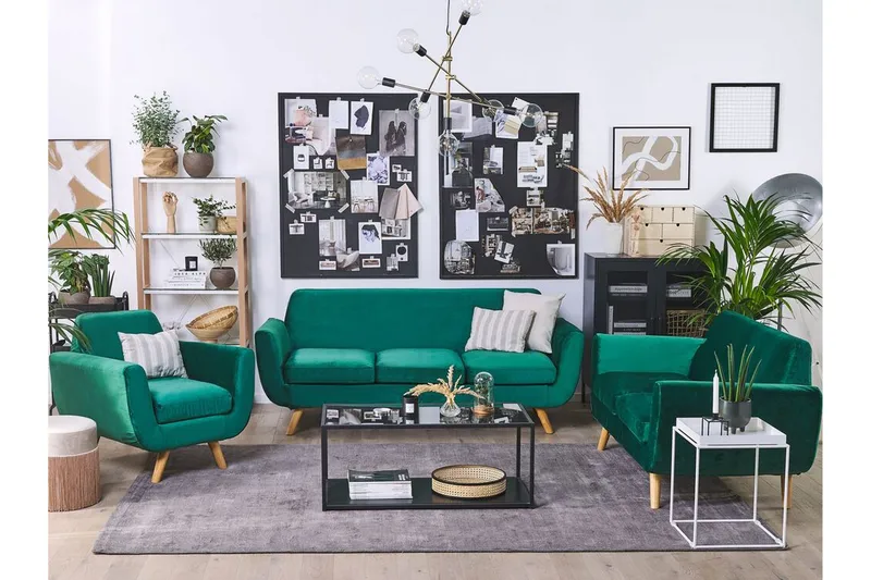 Jeancourt 2-sits Soffklädsel - Sammet/Grön - Möbler - Soffa - Sofftillbehör