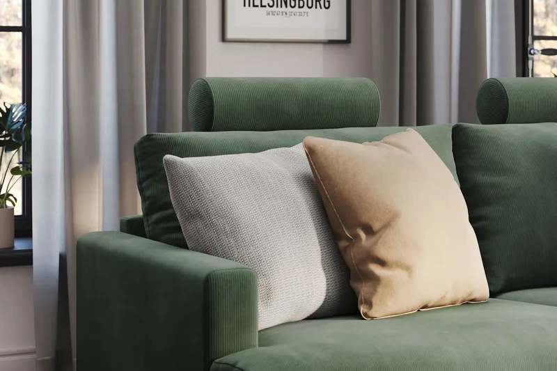 Menard Compact Nackkudde Soffa 51 cm - Grön - Möbler - Soffa - Sofftillbehör - Nackstöd soffa