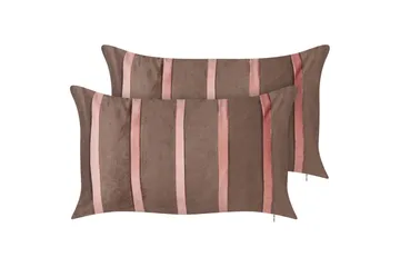 Prydnadskuddar Crodyline set om 2 Brun/Rosa - Brun/Rosa - Textil & mattor - Kudde & kuddfodral - Prydnadskudde & soffkudde