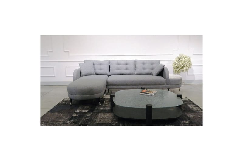 Sosrisoffsäng Albuferia Sosri Grå - Grå - Möbler - Soffa - Divansoffa & schäslongsoffa - 3 sits soffa med divan