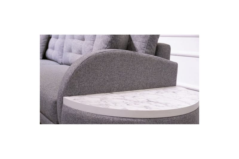 Sosrisoffsäng Albuferia Sosri Grå - Grå - Möbler - Soffa - Divansoffa & schäslongsoffa - 3 sits soffa med divan