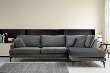 Stacker Hörnsoffa med Divan Höger - Svart - Möbler - Soffa - Divansoffa & schäslongsoffa