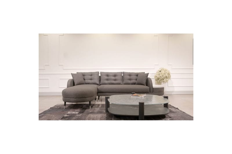 Sufian 3-sits Soffa med Divan - Antracit - Möbler - Soffa - Divansoffa & schäslongsoffa - 3 sits soffa med divan