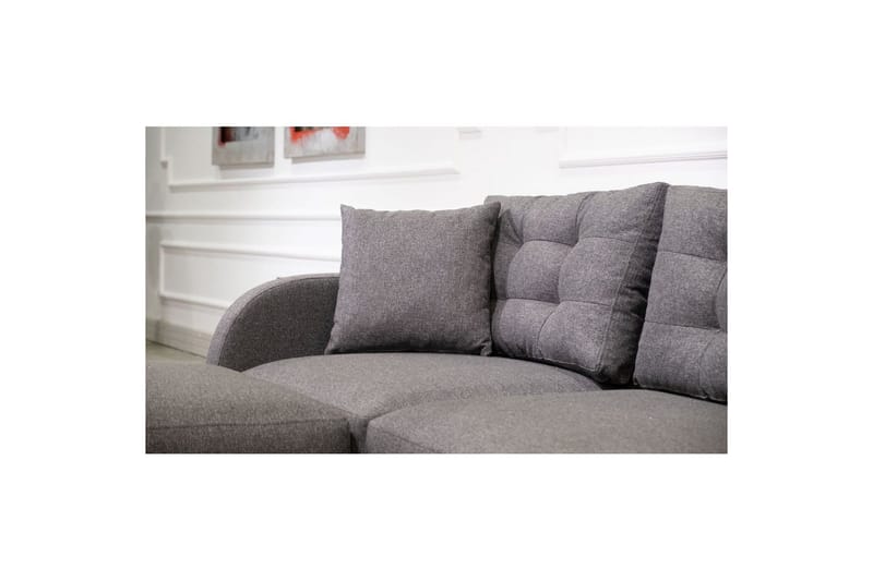 Sufian 3-sits Soffa med Divan - Antracit - Möbler - Soffa - Divansoffa & schäslongsoffa - 3 sits soffa med divan
