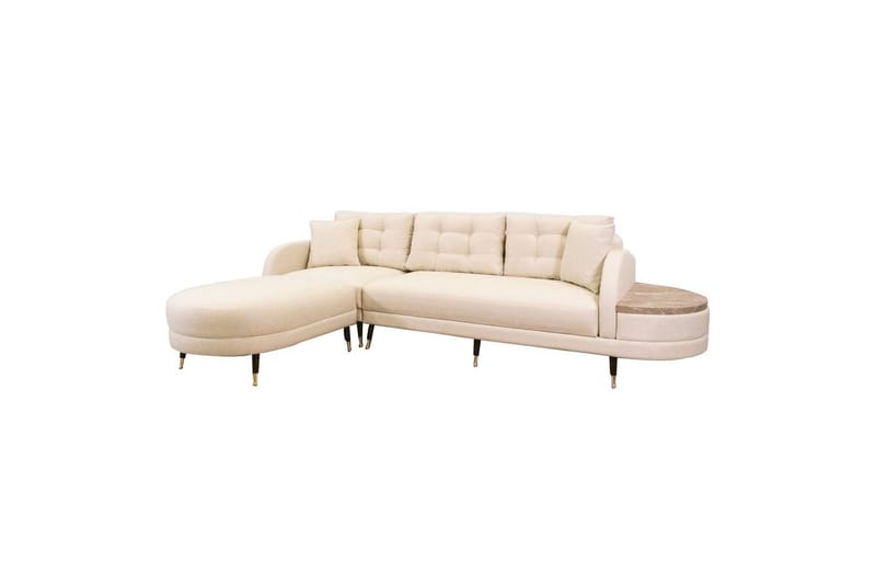 Sufian 3-sits Soffa med Divan - Cremevit - Möbler - Soffa - Divansoffa & schäslongsoffa - 3 sits soffa med divan