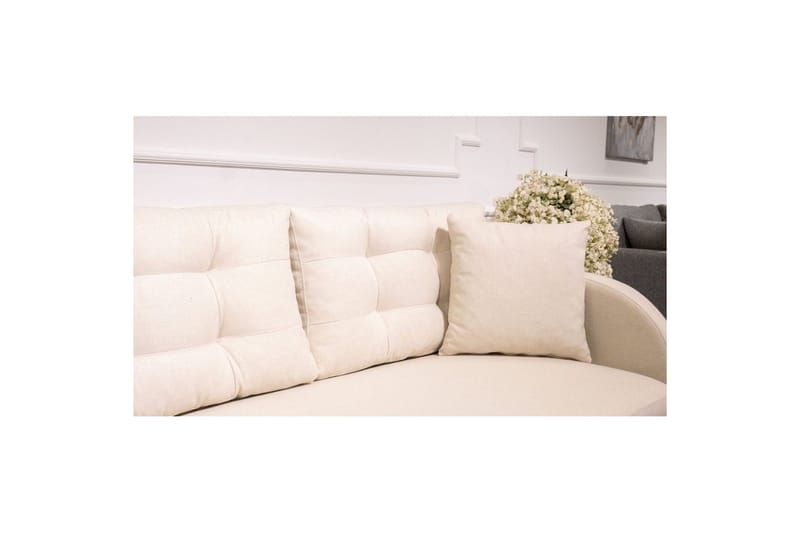 Sufian 3-sits Soffa med Divan - Cremevit - Möbler - Soffa - Divansoffa & schäslongsoffa - 3 sits soffa med divan