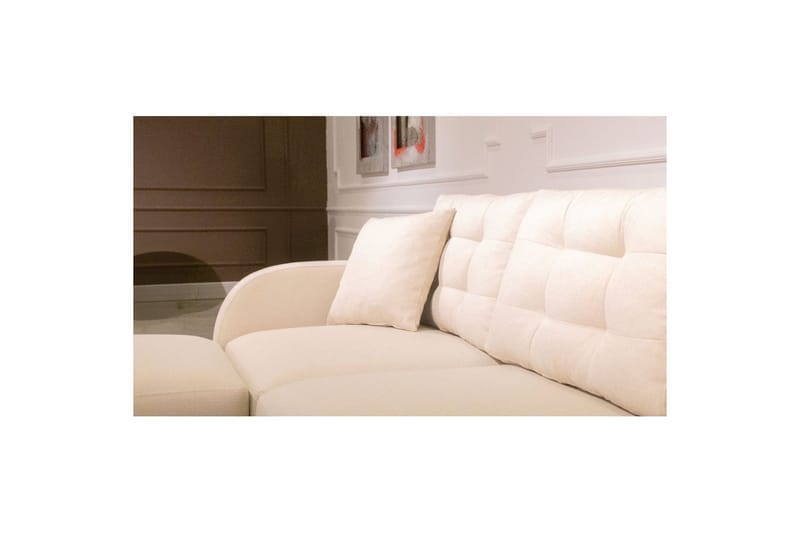 Sufian 3-sits Soffa med Divan - Cremevit - Möbler - Soffa - Divansoffa & schäslongsoffa - 3 sits soffa med divan