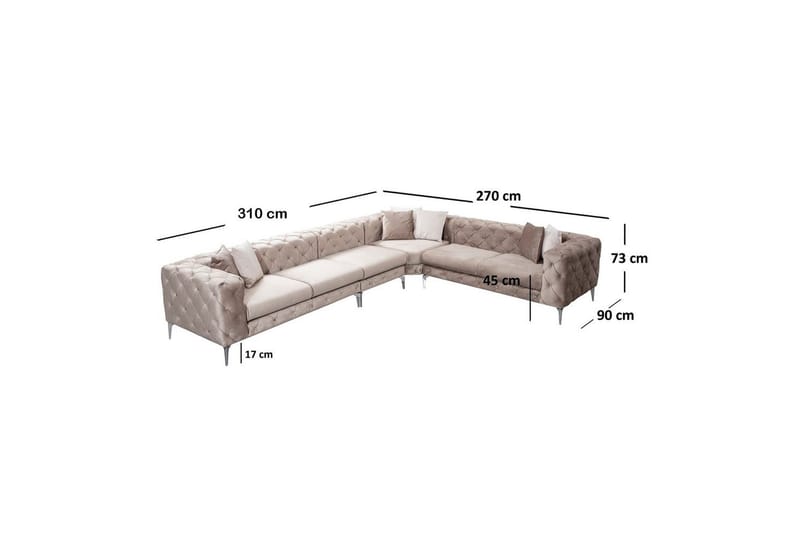 Sufian Hörnsoffa 5-sits - Beige - Möbler - Soffa - Hörnsoffa