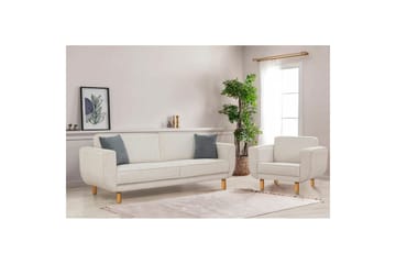 Sufian Soffgrupp 3-sits - Brun/Cremevit - Möbler - Soffa - Soffgrupp