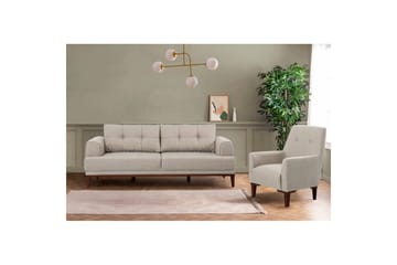 Sufian Soffgrupp 3-sits - Brun/Cremevit - Möbler - Soffa - Soffgrupp